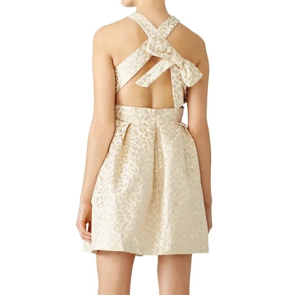 Hutch gold leopard jacquard dress